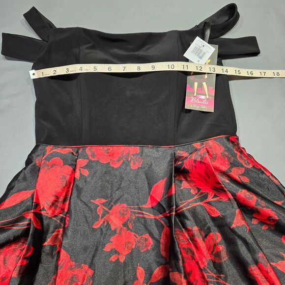 Blondie Nites Black Red Formal Mini Dress NEW Sleeveless Women's Size 5 Juniors - Picture 7 of 12